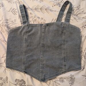 Francesca's Collections Light Blue Bustier Top